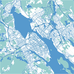 Layered vector map of Halifax in Canada in a professional blue style