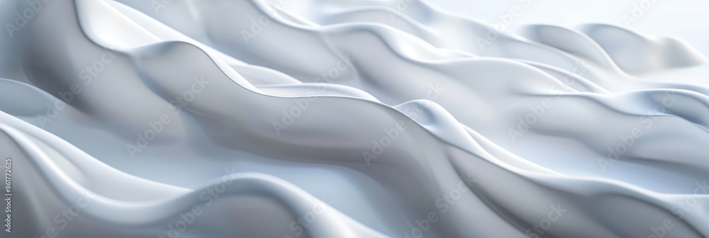 Poster a panoramic view of a white seamless fabric texture with soft focus, creating a serene and calming a