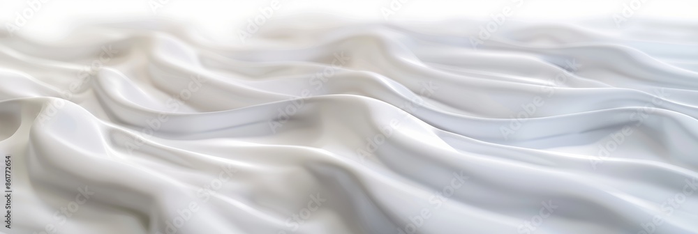 Poster a serene and soft-focus panoramic image of a white seamless wave texture, creating a calming and eth