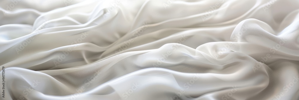 Poster a panoramic shot of a white seamless wave texture, creating a serene and soft-focus backdrop perfect