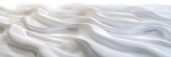 Fototapeta premium A serene and soft-focus panoramic image of a white seamless wave texture, creating a calming and ethereal visual