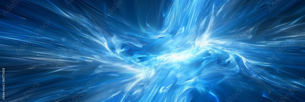 Aufkleber abstract closeup photo of blue light rays emanating from a central point, creating a swirling patter
