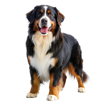 bernese mountain dog isolated on a white background.AI GENERATED