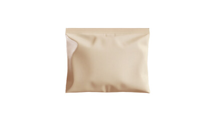 Fototapeta premium A 3D rendering of a blank canvas clutch for cosmetics mockup is shown isolated from a top view This template represents an empty small sac perfect for showcasing a clear cotton wallet or