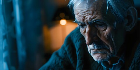 Coping with Depression An Elderly Widower's Journey of Grieving his Wife. Concept Grief, Depression, Coping Mechanisms, Elderly Loss, Widow's Journey