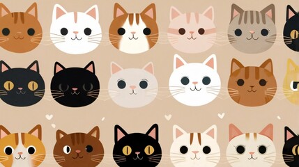 illustration cute fat cats 
