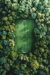 remote forest soccer football field pitch