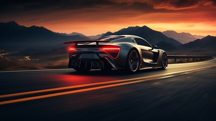 Image of a Sports Car in Drive, Captured in Motion
