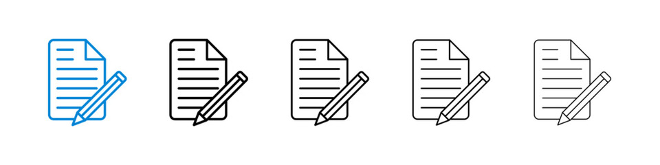 Assignment liner icon vector set.