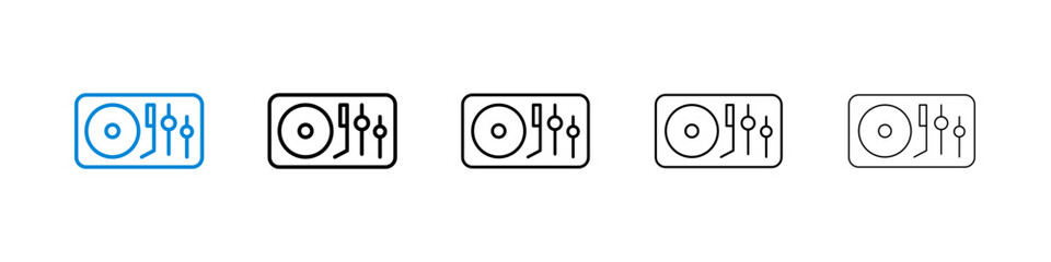 Turntable liner icon vector set.