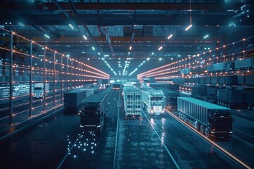 Smart logistics  innovating global distribution with ai in large warehouse center
