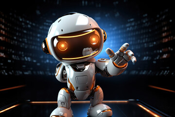 Fototapeta premium Generative ai on theme of beautiful futuristic toy robot, autonomous programmable new technique