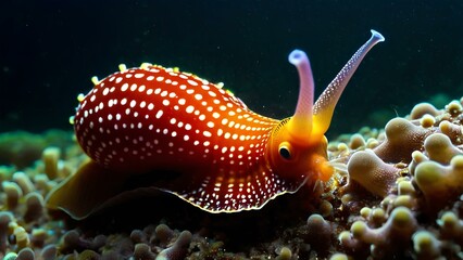 Obraz premium Zoom in on these tiny, vibrant sea slugs