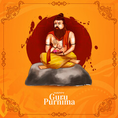 Elegant Happy Guru Purnima Indian festival celebration background