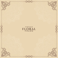 Decorative vintage floral frame background design