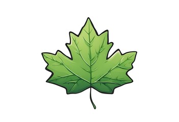 Lush green maple leaves fresh vibrant, natural, crisp and serene.Cartoon Abstract art.
