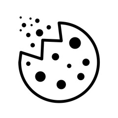 
Illustration depicting a black cookie icon on a white background