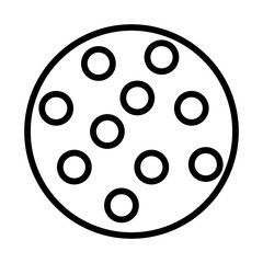 
Illustration depicting a black cookie icon on a white background