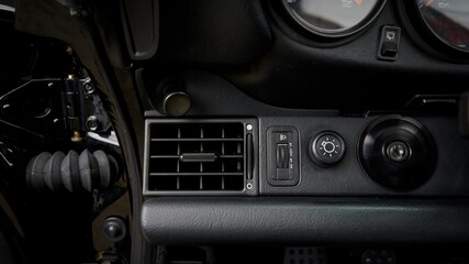 Key ignition on a car dash