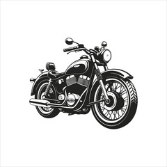 Obraz premium Black color motorcycle silhouette vector art