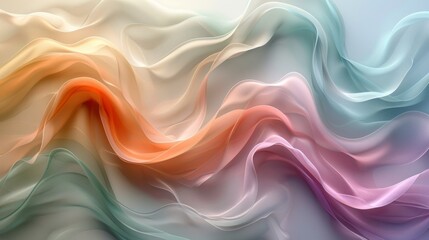 Obraz premium Colorful fluid gradient waves with pastel hues, ideal for modern backgrounds and digital art projects.