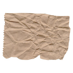 A crumpled paper sheet, a piece of paper is torn