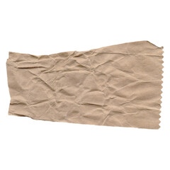 A crumpled paper sheet, a piece of paper is torn
