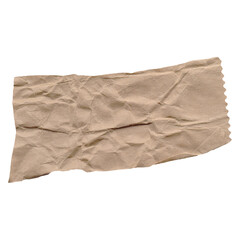 A crumpled paper sheet, a piece of paper is torn