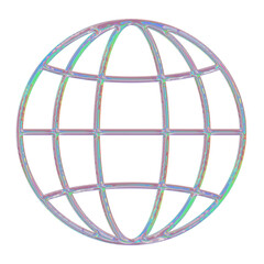 3d chrome Retro futuristic y2k elements