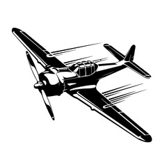 Propeller Airplane Flying Fast