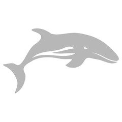 A gray silhouette of a whale