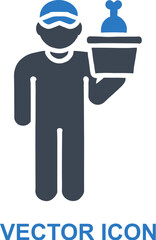Delivery Man with Chicken Bucket Icon
