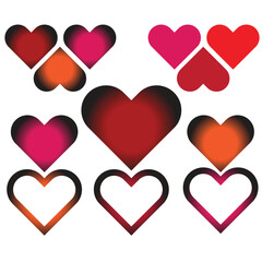 Hearts Illustration with multiple color