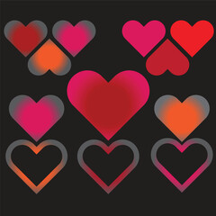 Hearts illustration with multiple color