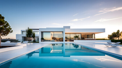 Fototapeta premium Modern Luxury Home with Pool