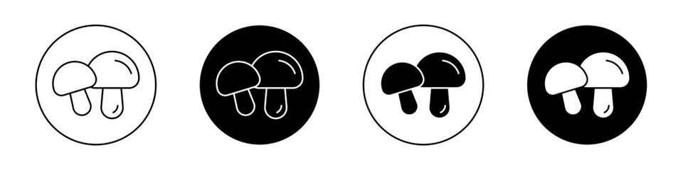 Mushroom outlined icon vector collection.