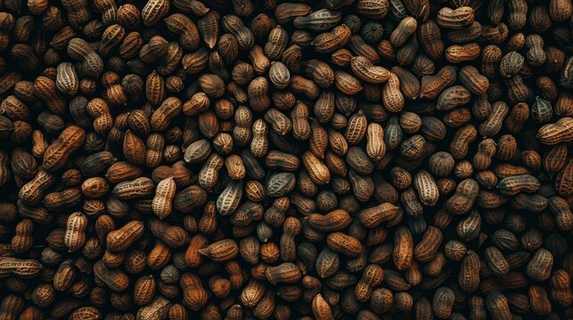 A close up of a pile of peanuts