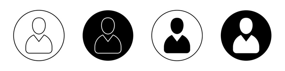 Person outlined icon vector collection.