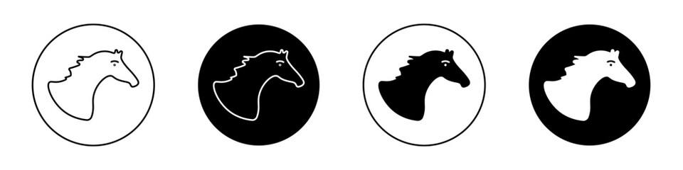 Horse outlined icon vector collection.