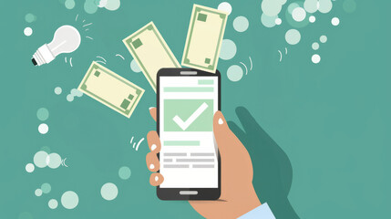 An illustration of virtual money stored on a card depicts a digital financial asset of the modern era.