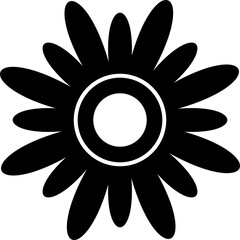 Retro Seventies Groovy Flower in black and white