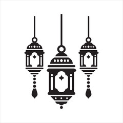 islamic eid silhouette vector illustration