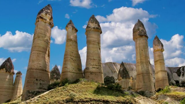Rock formations in Love Valley, Cappadocia, T&uuml;rkiye