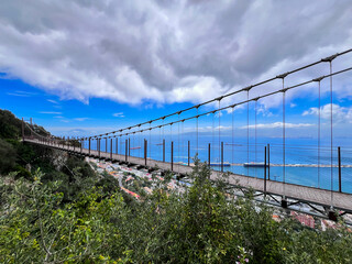 Windsor suspension bridge in Gibraltar, United Kingdom. 