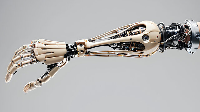 Futuristic prosthetic arm advanced artificial limb Prosthesis technology Medical healthcare rehabilitation