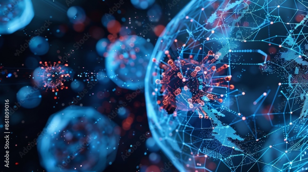 Poster advanced data analytics powered by 6g technology being used to identify potential cures for diseases