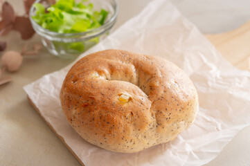 紅茶とレモンのベーグル