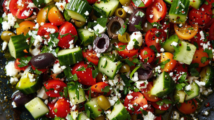 a colorful Mediterranean salad