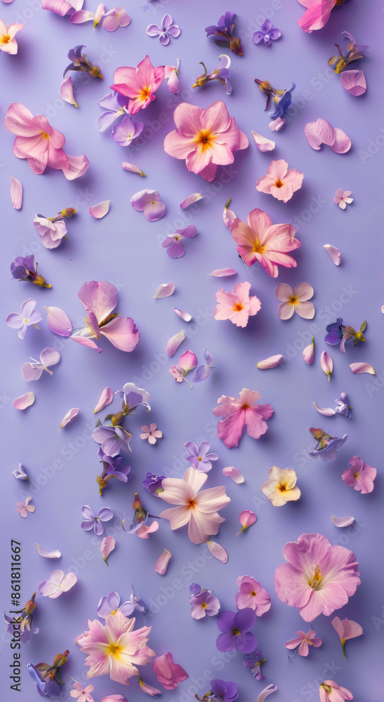 Wall mural Flower in dark violet background phone wallpaper