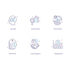 AI-Driven Trade Promotion Optimization Vector Icon Design Set
